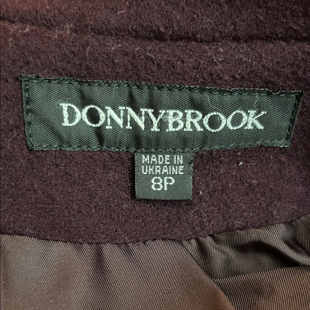Chic Women's Double-Breasted Wool Coat - Deep Purple - Picture 10 of 11